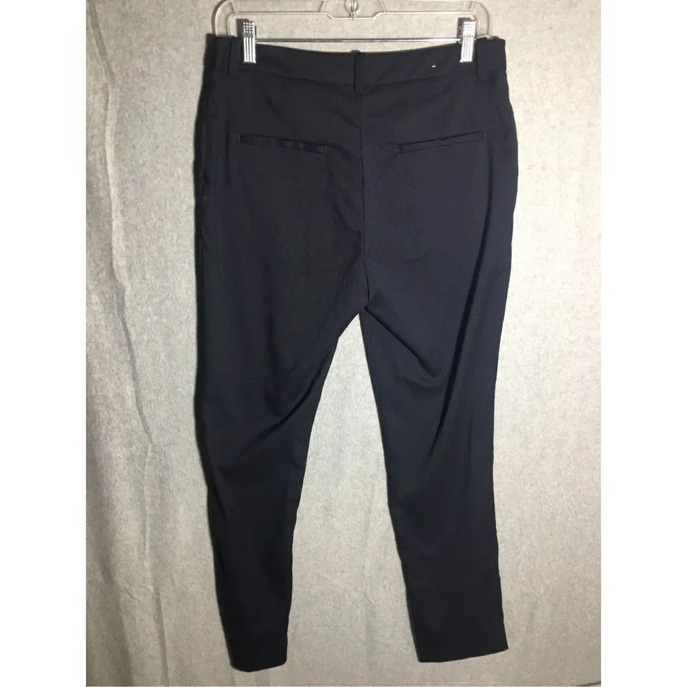 Womens H&M Trousers Pants Navy Blue Tapered Straight Leg Business Casual Office - Picture 8 of 8